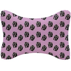 Girl Face Lilac Seat Head Rest Cushion by snowwhitegirl