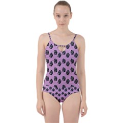 Girl Face Lilac Cut Out Top Tankini Set by snowwhitegirl