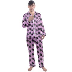 Girl Face Lilac Men s Satin Pajamas Long Pants Set