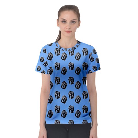 Girl Face Blue Women s Sport Mesh Tee by snowwhitegirl