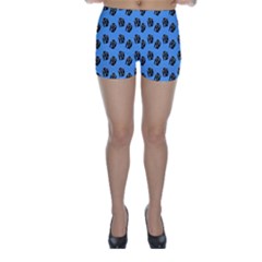 Girl Face Blue Skinny Shorts by snowwhitegirl