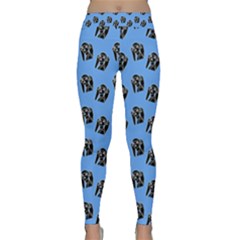 Girl Face Blue Classic Yoga Leggings by snowwhitegirl