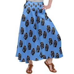 Girl Face Blue Satin Palazzo Pants by snowwhitegirl