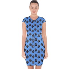 Girl Face Blue Capsleeve Drawstring Dress  by snowwhitegirl