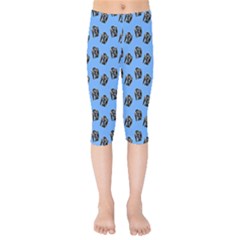 Girl Face Blue Kids  Capri Leggings  by snowwhitegirl