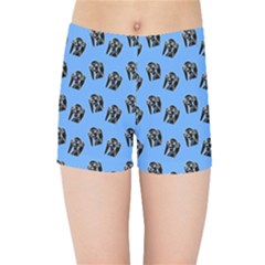 Girl Face Blue Kids  Sports Shorts by snowwhitegirl