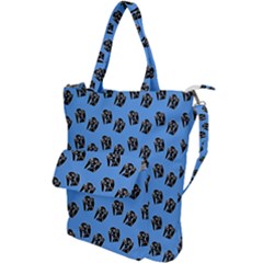 Girl Face Blue Shoulder Tote Bag by snowwhitegirl