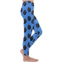 Girl Face Blue Kids  Lightweight Velour Leggings View3