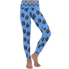 Girl Face Blue Kids  Lightweight Velour Classic Yoga Leggings by snowwhitegirl