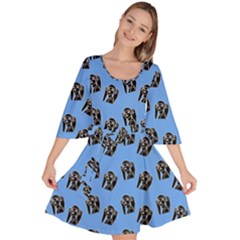 Girl Face Blue Velour Kimono Dress by snowwhitegirl