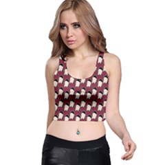 Beanie Boy Pattern Red Racer Back Crop Top