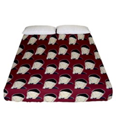 Beanie Boy Pattern Red Fitted Sheet (california King Size) by snowwhitegirl