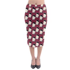 Beanie Boy Pattern Red Midi Pencil Skirt