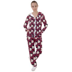 Beanie Boy Pattern Red Women s Tracksuit