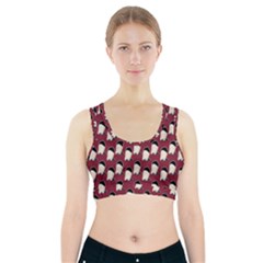 Beanie Boy Pattern Red Sports Bra With Pocket