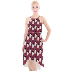 Beanie Boy Pattern Red High-low Halter Chiffon Dress  by snowwhitegirl