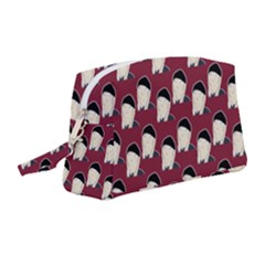 Beanie Boy Pattern Red Wristlet Pouch Bag (medium)