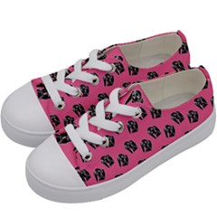 Girl Face Pink Kids  Low Top Canvas Sneakers by snowwhitegirl