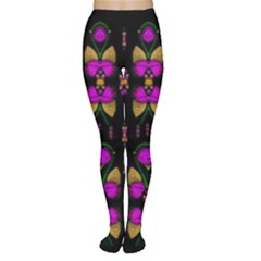 Roses As Lotus Flowers Decorative Tights by pepitasart