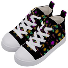 Roses As Lotus Flowers Decorative Kids  Mid-top Canvas Sneakers