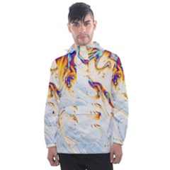 Perspective -light Shades, Marble Technique - Men s Front Pocket Pullover Windbreaker