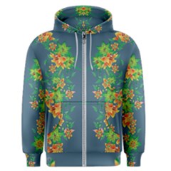 Many Garlands - Floral Design Men s Zipper Hoodie by WensdaiAmbrose