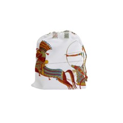 Egypt Egyptian Pharaonic Horses Drawstring Pouch (small) by Sapixe