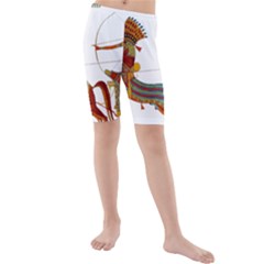 Egypt Egyptian Pharaonic Horses Kids  Mid Length Swim Shorts by Sapixe