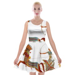 Egypt Egyptian Pharaonic Horses Velvet Skater Dress by Sapixe