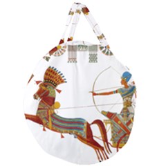 Egypt Egyptian Pharaonic Horses Giant Round Zipper Tote by Sapixe