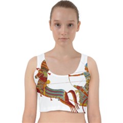 Egypt Egyptian Pharaonic Horses Velvet Racer Back Crop Top by Sapixe