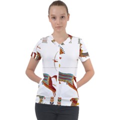 Egypt Egyptian Pharaonic Horses Short Sleeve Zip Up Jacket