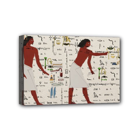 Egyptian Design Men Worker Slaves Mini Canvas 6  X 4  (stretched) by Sapixe