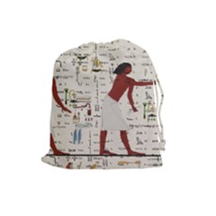 Egyptian Design Men Worker Slaves Drawstring Pouch (large) by Sapixe