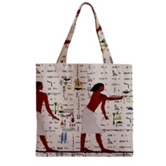 Egyptian Design Men Worker Slaves Zipper Grocery Tote Bag by Sapixe