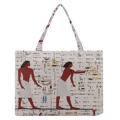 Egyptian Design Men Worker Slaves Zipper Medium Tote Bag by Sapixe