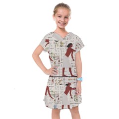 Egyptian Design Men Worker Slaves Kids  Drop Waist Dress by Sapixe