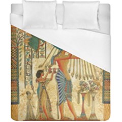 Egyptian Man Sun God Ra Amun Duvet Cover (california King Size) by Sapixe