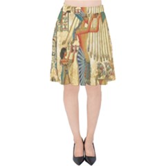 Egyptian Man Sun God Ra Amun Velvet High Waist Skirt by Sapixe