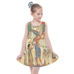 Egyptian Man Sun God Ra Amun Kids  Summer Dress by Sapixe