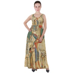 Egyptian Man Sun God Ra Amun Empire Waist Velour Maxi Dress by Sapixe