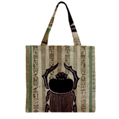 Egyptian Design Beetle Zipper Grocery Tote Bag by Sapixe