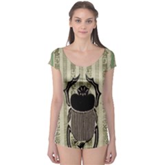 Egyptian Design Beetle Boyleg Leotard  by Sapixe