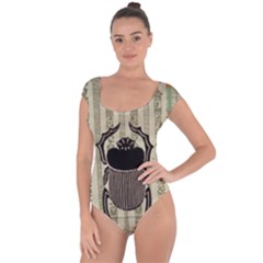 Egyptian Design Beetle Short Sleeve Leotard  by Sapixe