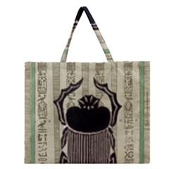 Egyptian Design Beetle Zipper Large Tote Bag by Sapixe