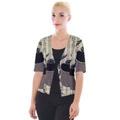 Egyptian Design Beetle Cropped Button Cardigan by Sapixe