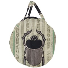 Egyptian Design Beetle Giant Round Zipper Tote by Sapixe