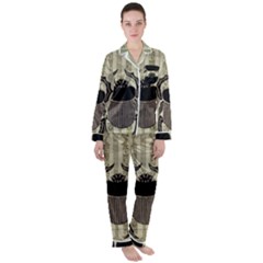 Egyptian Design Beetle Satin Long Sleeve Pyjamas Set