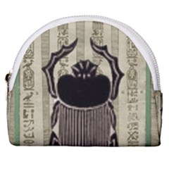 Egyptian Design Beetle Horseshoe Style Canvas Pouch by Sapixe