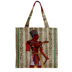 Egyptian Design Man Royal Zipper Grocery Tote Bag by Sapixe